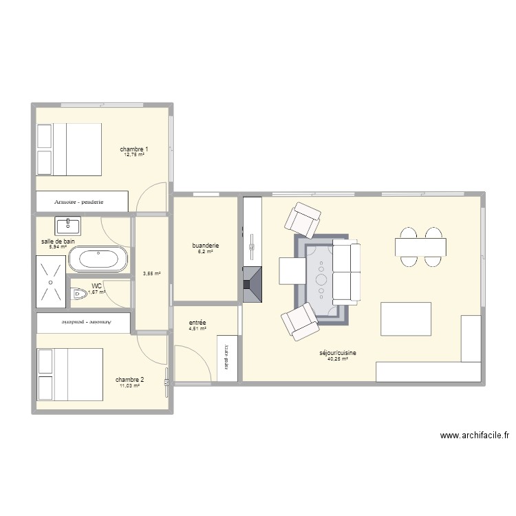 plan maison sottevast. Plan de 8 pièces et 86 m2