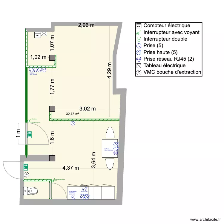 MPSReserveElec. Plan de 1  et 33 m²
