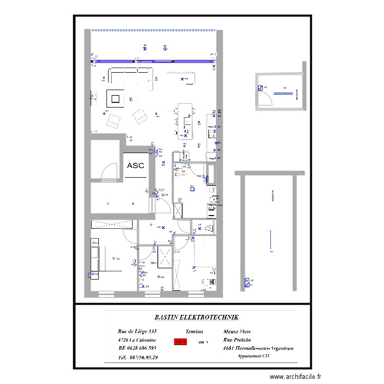 Appartemement C11 Meuse View Réception. Plan de 0 pièce et 0 m2