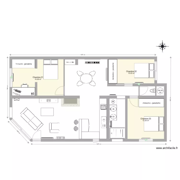 Maison L&eacute;ognan Plan &eacute;lectricit&eacute; chauffage chambres. Plan de 