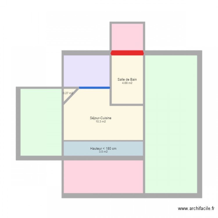 Lamier. Plan de 9 pièces et 64 m2