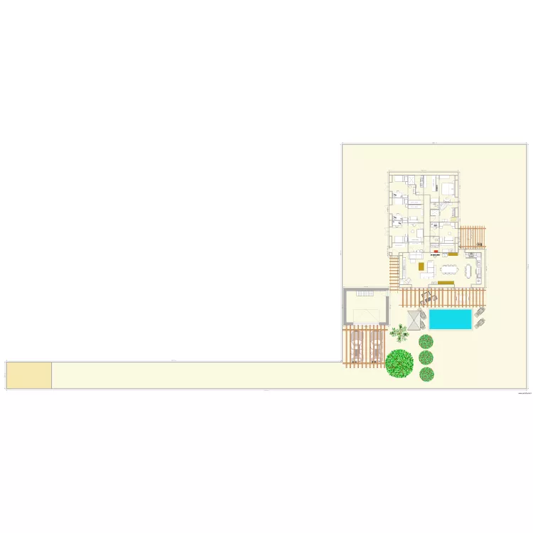 Maison avec cloison 2m35 cuisine &agrave; droite. Plan de 