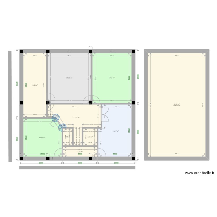 Plan3. Plan de 10 pièces et 183 m2