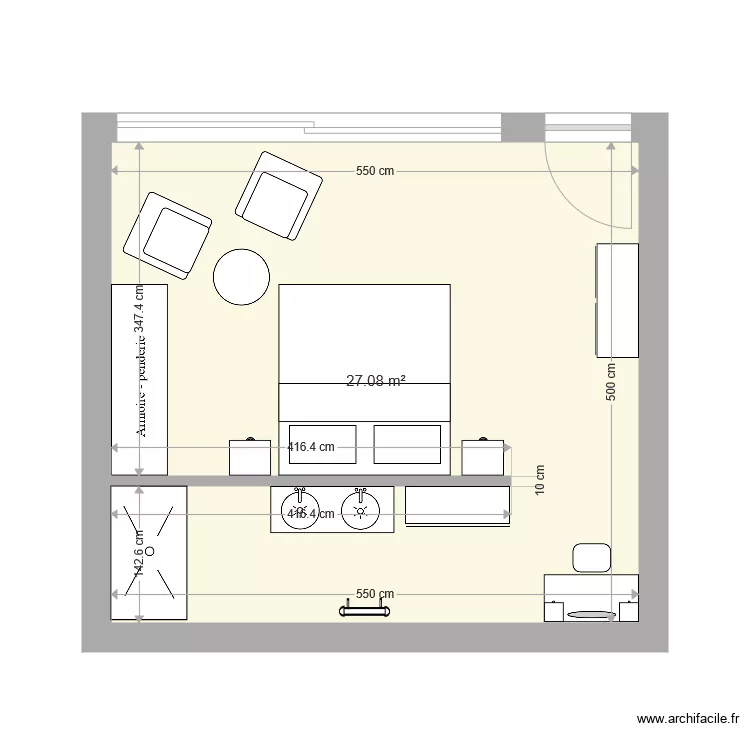 CHAMBRE GITE . Plan de 