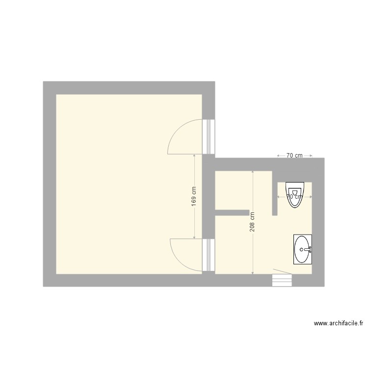 plan chambre et salle de douche. Plan de 0 pièce et 0 m2