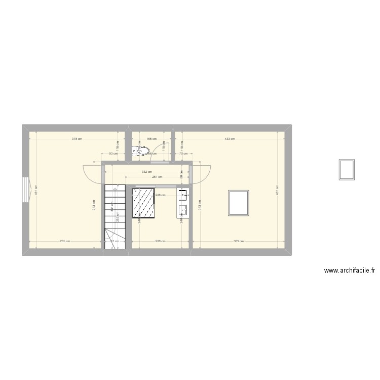 Etage Bis - LET. Plan de 5 pièces et 44 m2