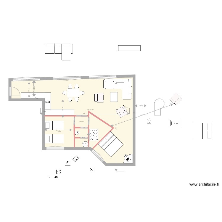 projet paris AVEC NOUVELLE COTE DISPO EN LONG. Plan de 0 pièce et 0 m2