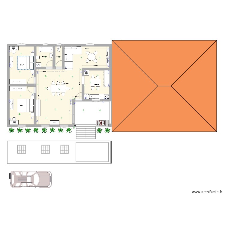 trois pièce  maison créole 1. Plan de 0 pièce et 0 m2