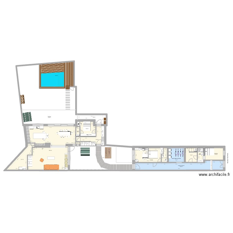 Plan TOTAL trois ponts - Plan Tania (WIP). Plan de 52 pièces et 639 m2