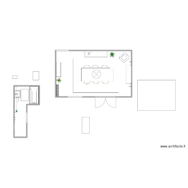 Julie Gaboriault. Plan de 2 pièces et 27 m2