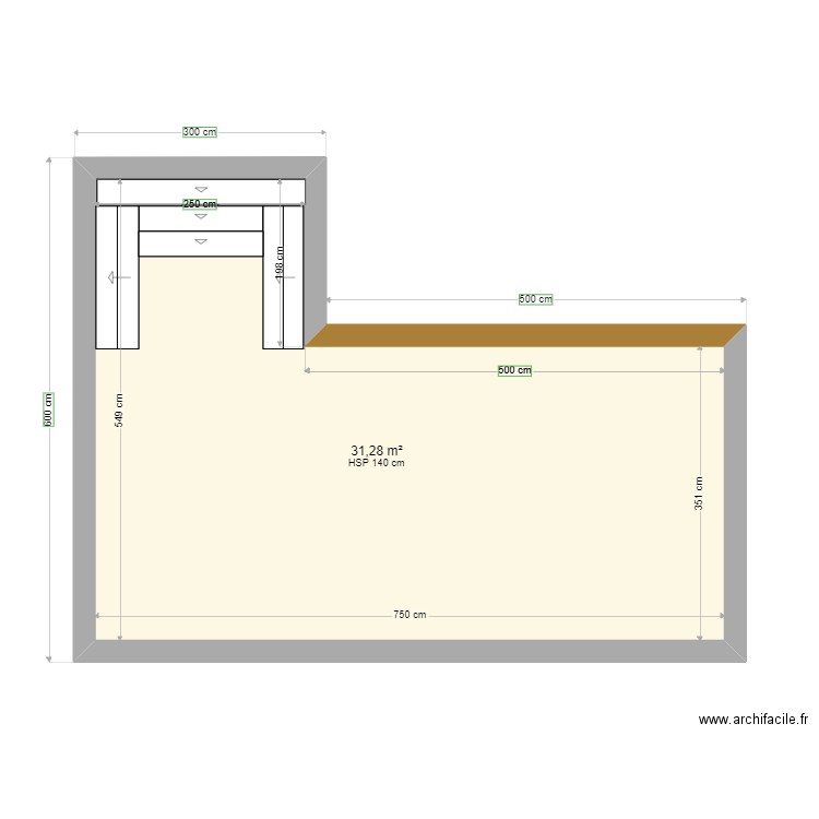 plan piscine COLIN. Plan de 1 pièce et 31 m2