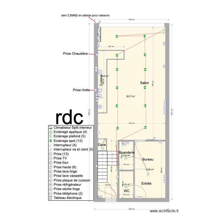 Rdc Talence chantier Pouget. Plan de 0 pièce et 0 m2