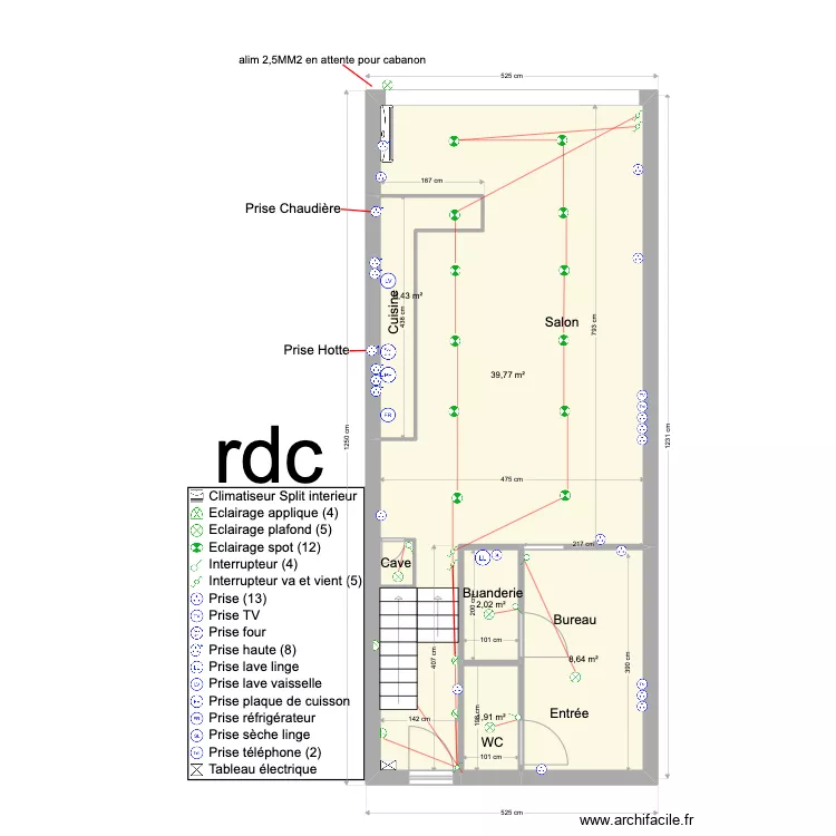 Rdc Talence chantier Pouget. Plan de 