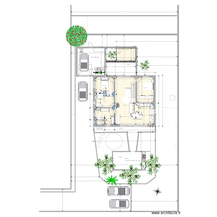 238. Plan de 6 pièces et 91 m2