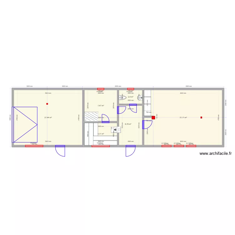 4м баня. Plan de 