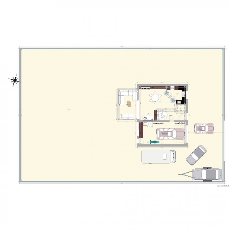 villa 8x10 ss sol total 3 niveaux terrasse. Plan de 0 pièce et 0 m2