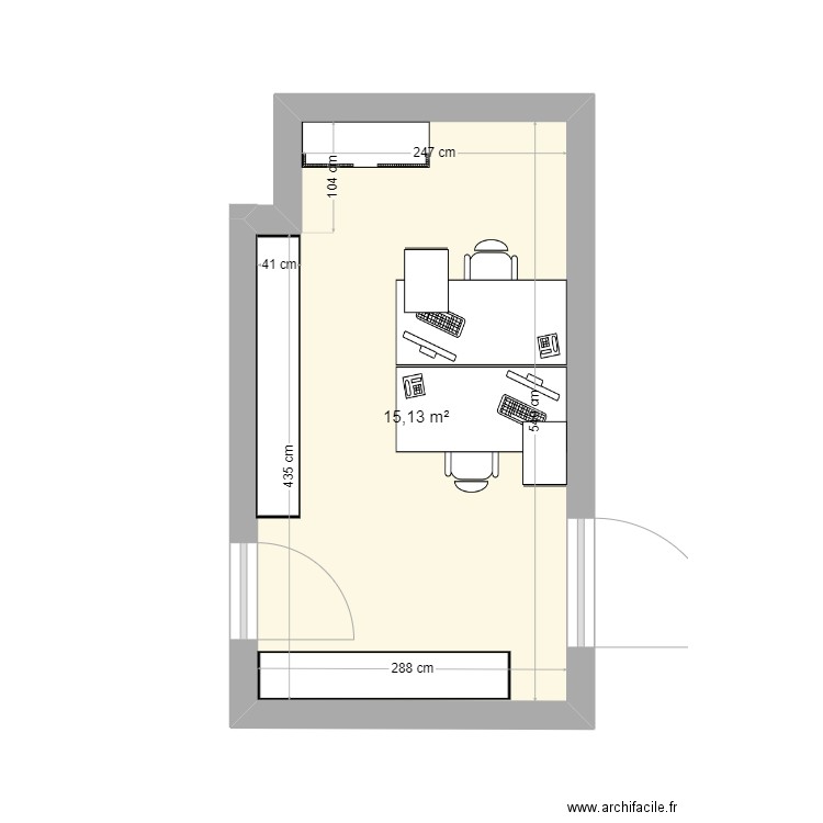 A20. Plan de 1 pièce et 15 m2