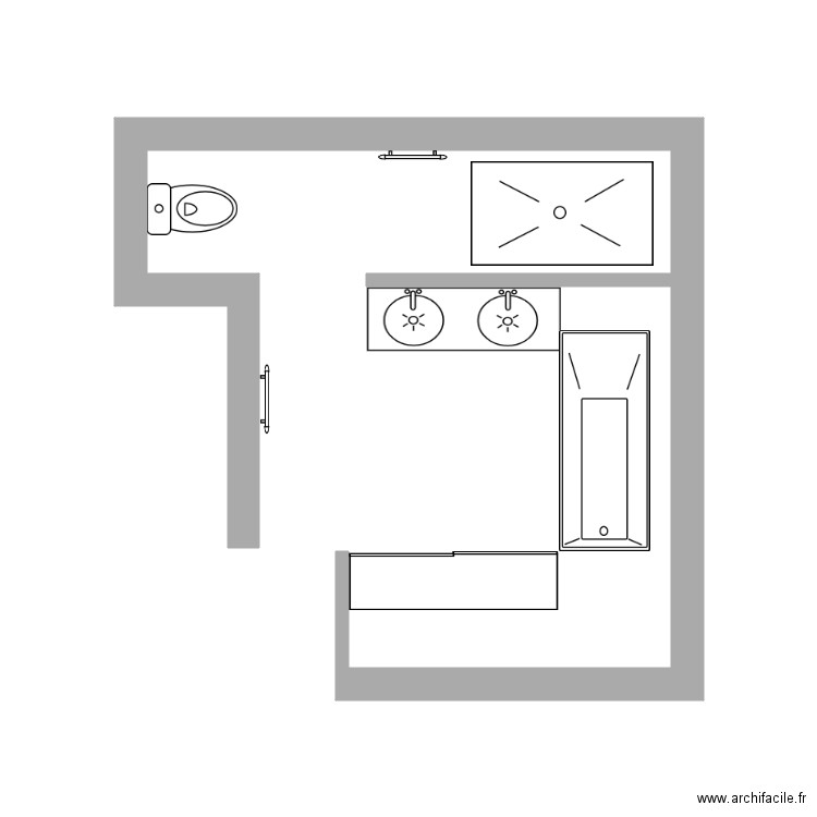 salle de bain 2ème version. Plan de 0 pièce et 0 m2