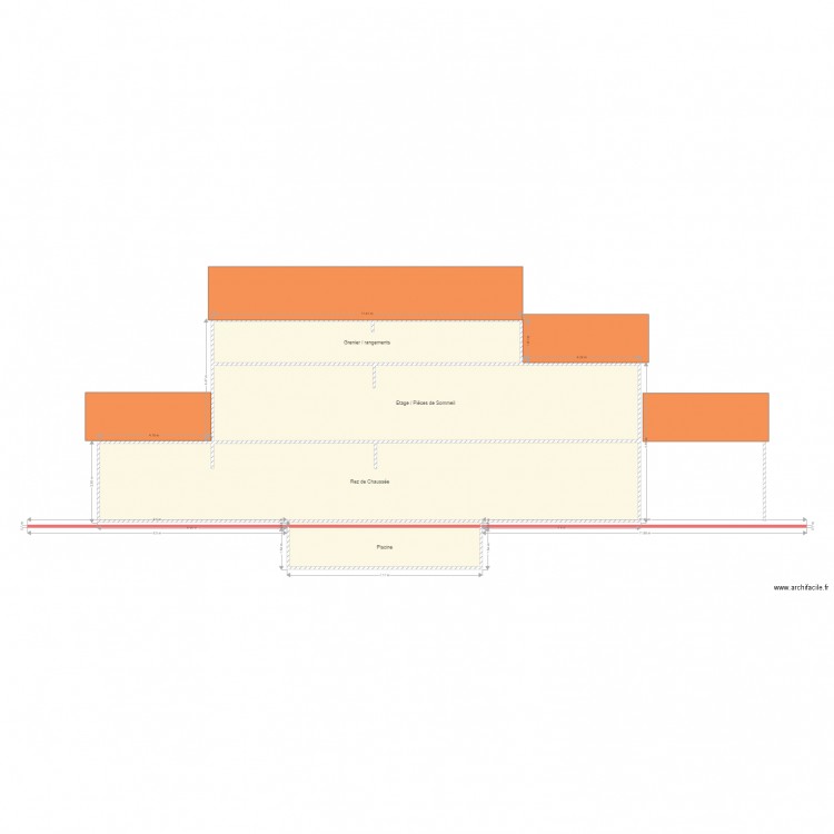 Plan de Coupe Projet Piscine. Plan de 0 pièce et 0 m2