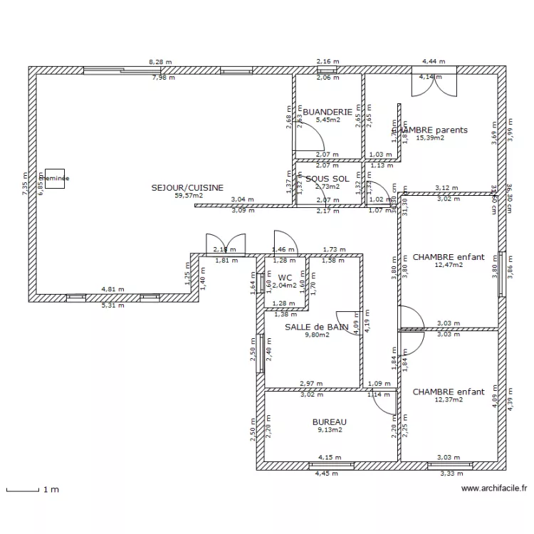 MAISON ROMU/SAB. Plan de 