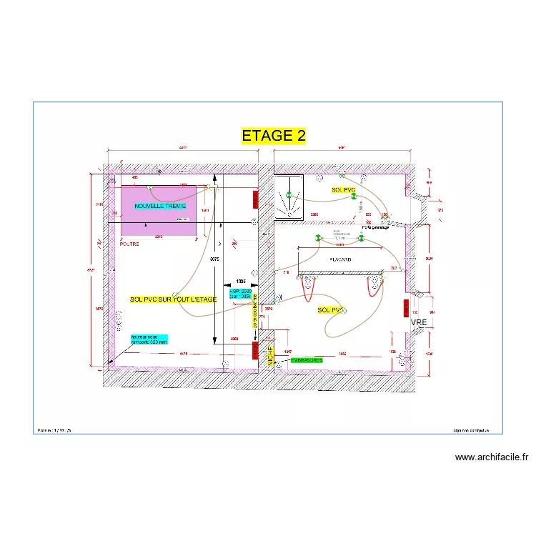 BOURGAIN ETAGE 2. Plan de 
