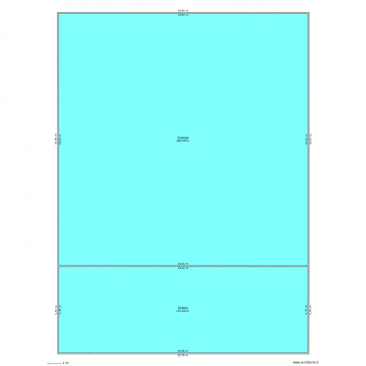 Grange étable. Plan de 0 pièce et 0 m2