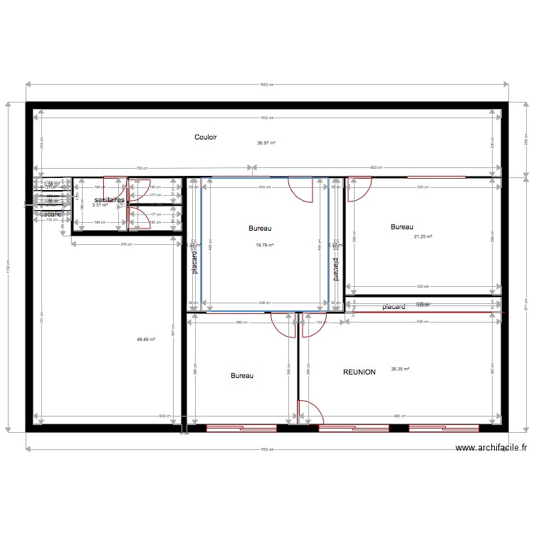 bureau flaneries. Plan de 0 pièce et 0 m2