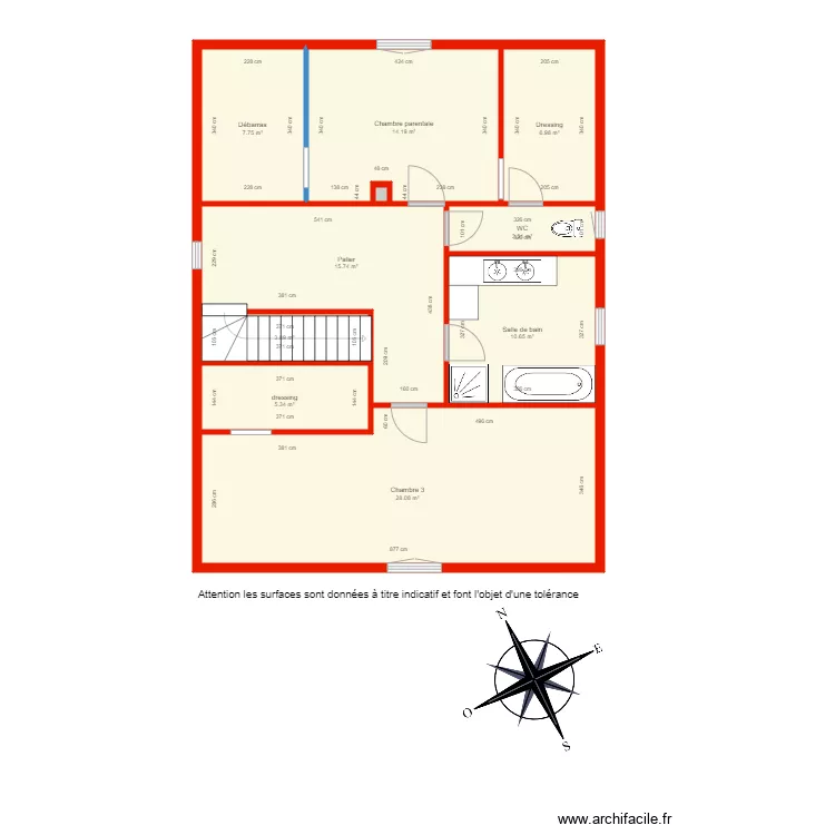 BI 2413 &eacute;tage c&ocirc;t&eacute;. Plan de 