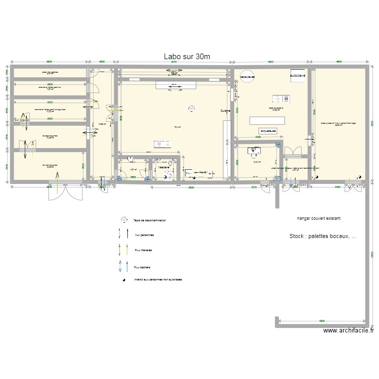 exemple 4. Plan de 13 pièces et 260 m2