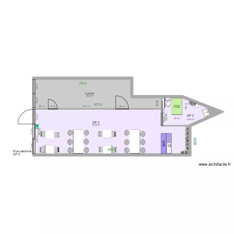 LEC KER AVANT TRAVAUX. Plan de 