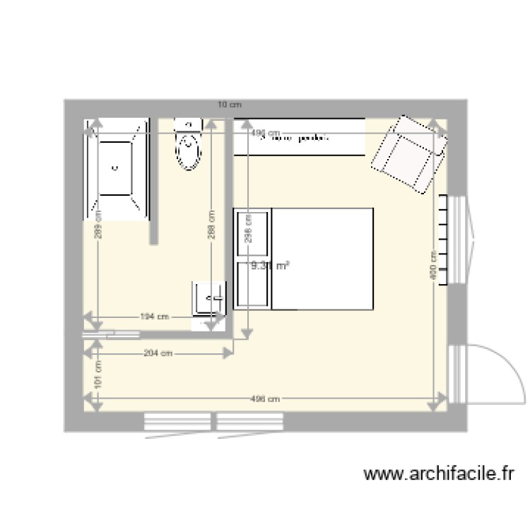 Studio sdb plan b - Plan dessiné par BACHE26