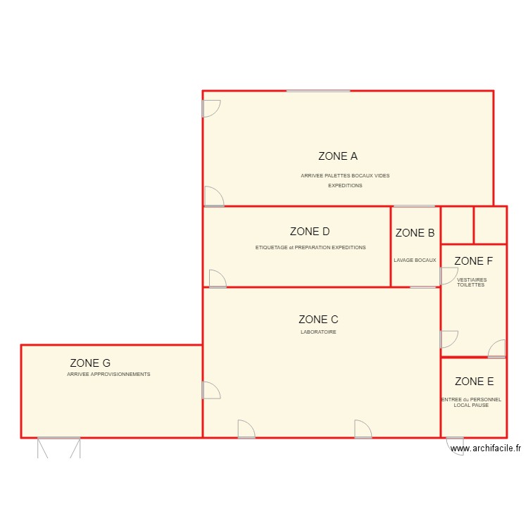 plan general labo MIN Zones A à G 061018. Plan de 0 pièce et 0 m2