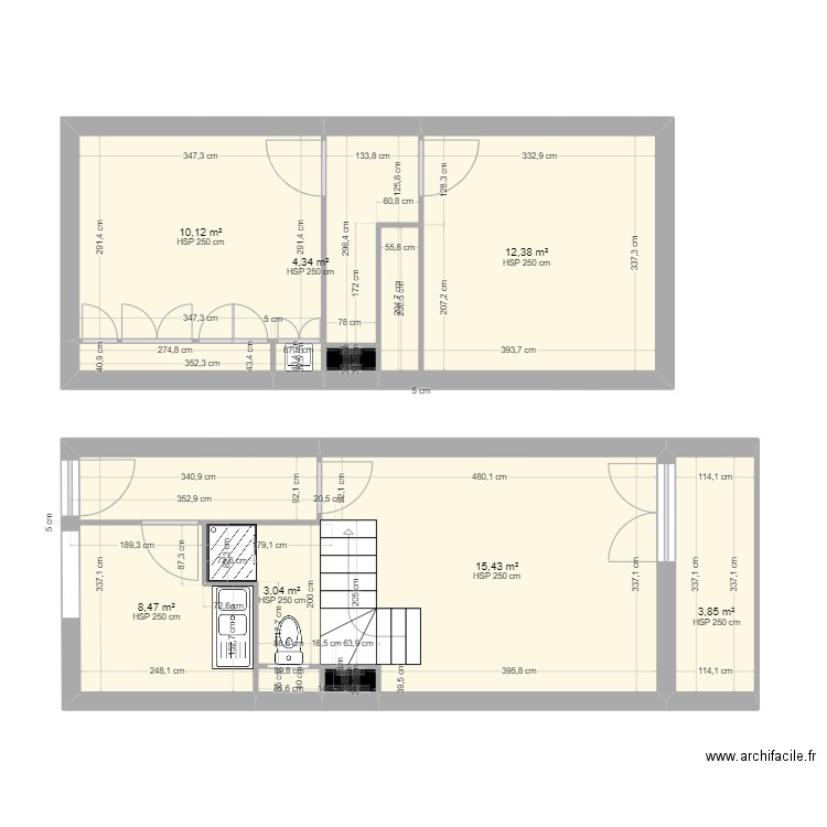 appartement st jean. Plan de 9 pièces et 58 m2