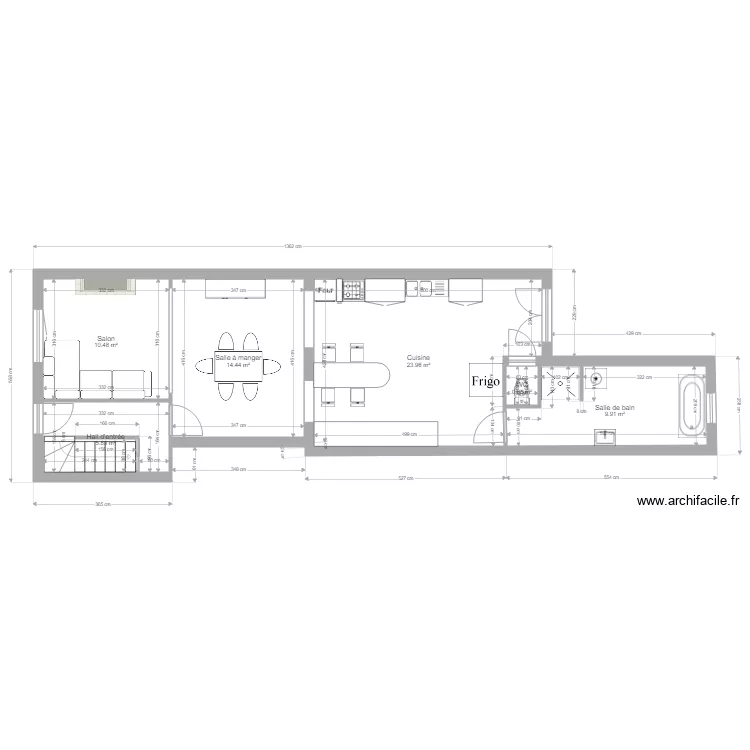 BI 1638 RDC cot&eacute;. Plan de 