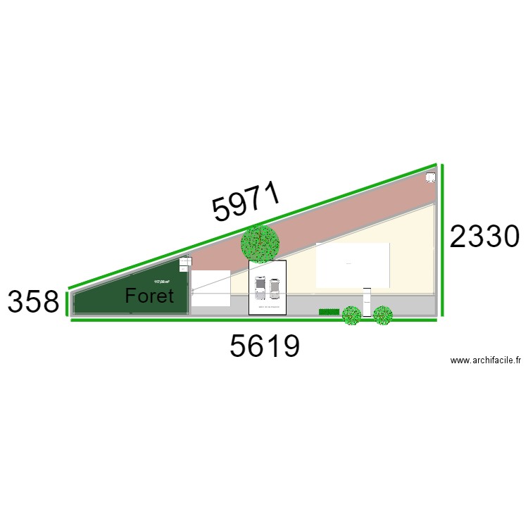 zone non constructible. Plan de 4 pièces et 713 m2