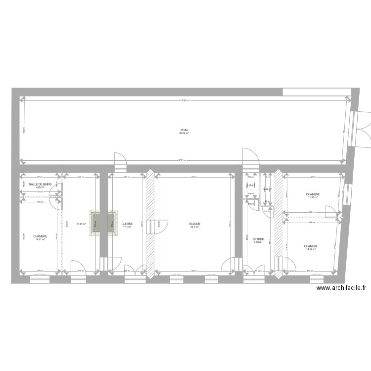 Bussac maison chai. Plan de 0 pièce et 0 m2