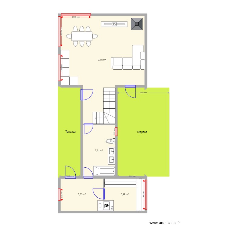 Ilnaz. Plan de 14 pièces et 150 m2