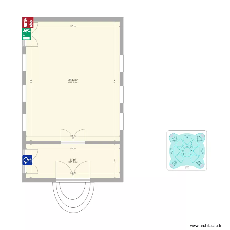 SALLE DE MARIAGE. Plan de 