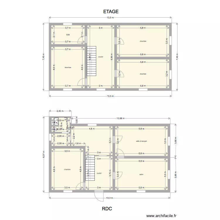 maison SCHNEIDER avec cotations. Plan de maison SCHNEIDER avec cotations. Plan de