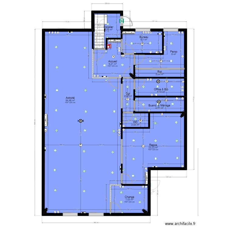 78 TRAPPES 42 LECLERC PROJET Electricité  Esp 121022. Plan de 24 pièces et 323 m2