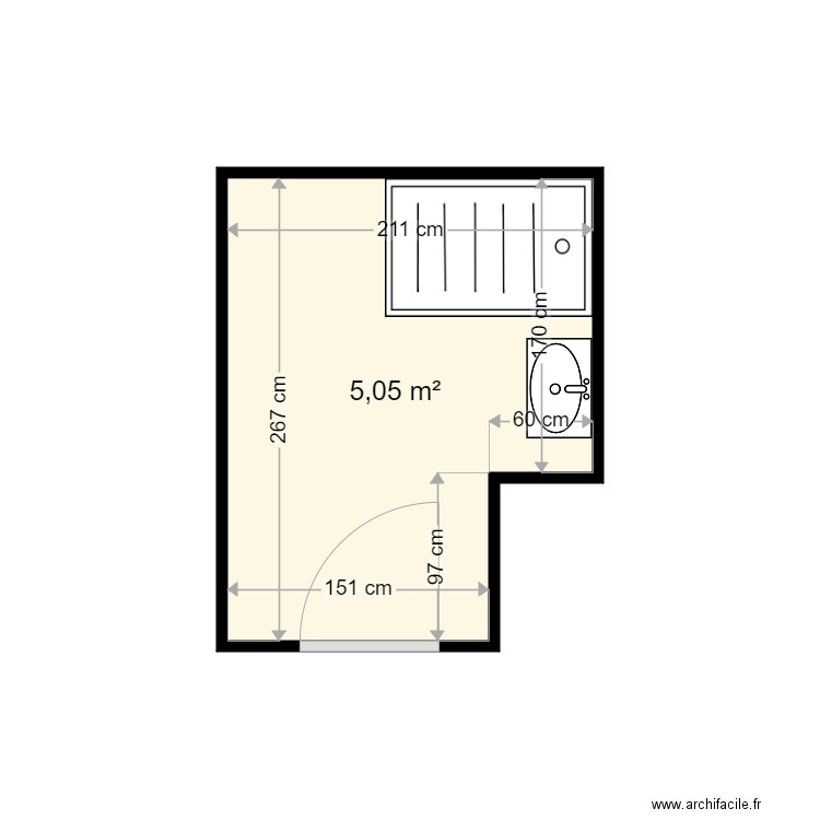 LIPPENS BRUNO. Plan de 1 pièce et 5 m2