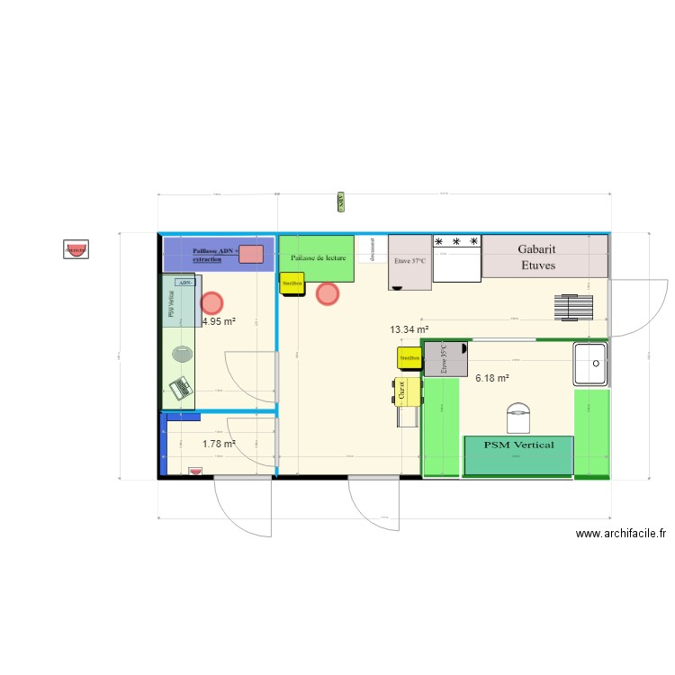 labo avec PCR et SAS 052019. Plan de 0 pièce et 0 m2