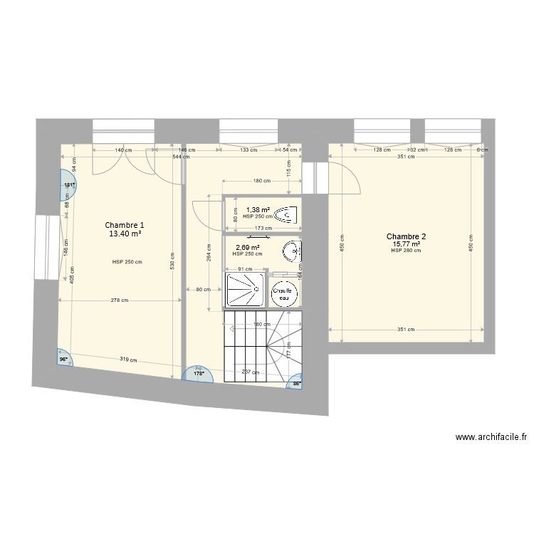1er etage saint aubin sdb. Plan de 0 pièce et 0 m2