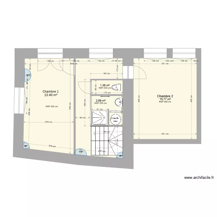 1er etage saint aubin sdb. Plan de 
