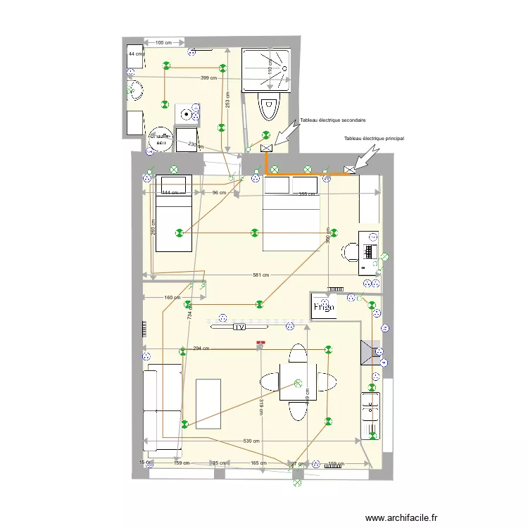 appartement projet &eacute;lectricit&eacute; . Plan de 