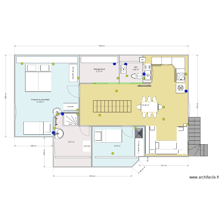 Theys 1er escalier Rdc fermé. Plan de 0 pièce et 0 m2