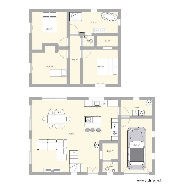 maison 2023. Plan de 12 pièces et 124 m2