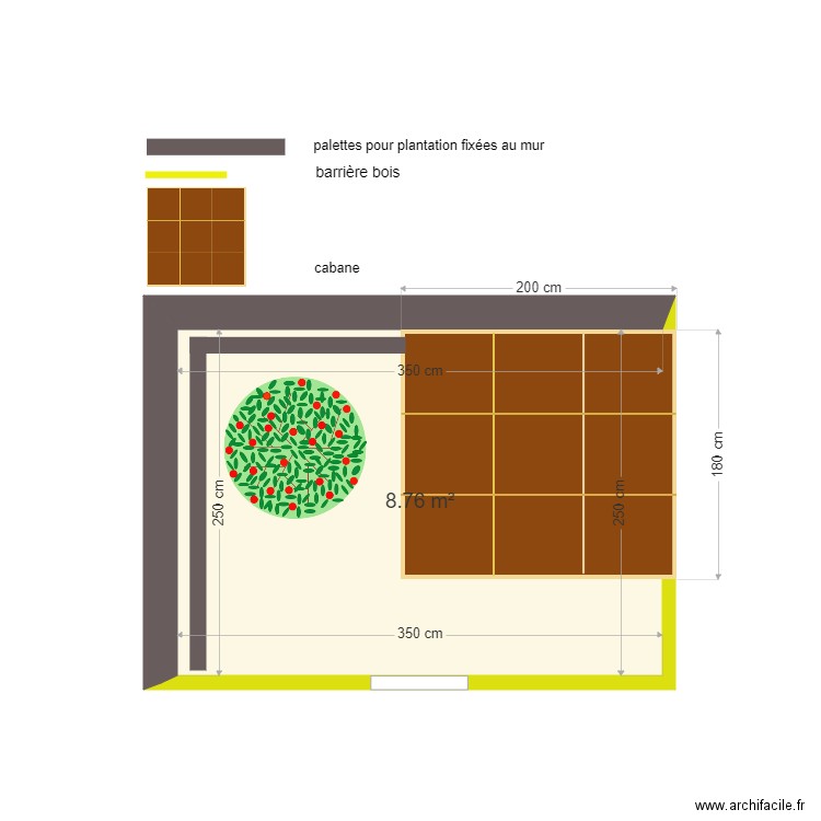 plan jardin et cabane calandreta 2. Plan de 0 pièce et 0 m2