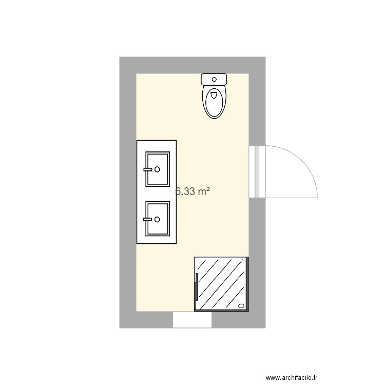 toillette. Plan de 0 pièce et 0 m2