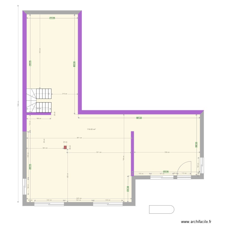 RDJ Jacqueline cotes verifiees murs de 30 V2. Plan de 0 pièce et 0 m2